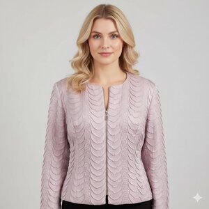 Nueva Metallic Lavender Crinkle Blazer